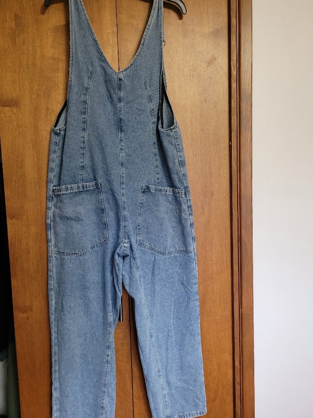 Oversized denim coveralls